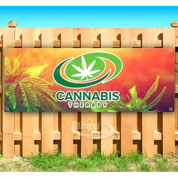 Store Flag, Many Sizes Available Advertising New Cannabis Therapy 13 oz Heavy Duty Vinyl Banner Sign with Metal Grommets 